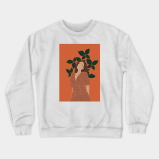 Abstract Woman in a Dress - Minimalist Boho Artwork Crewneck Sweatshirt